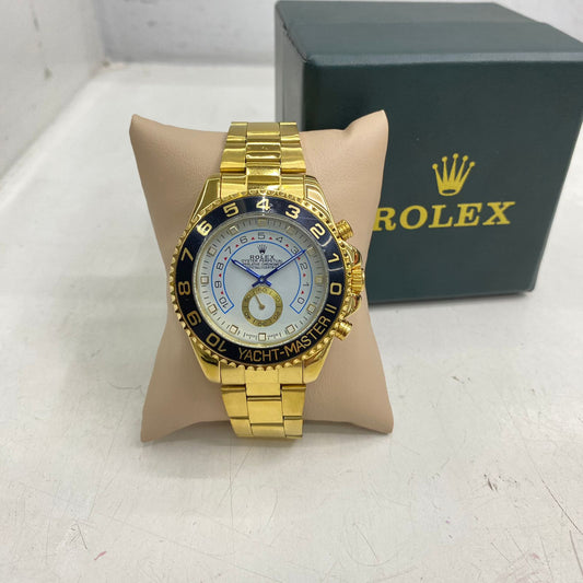 Reloj Rolex Yacht-Master 1 dorado + tab-blanco + bis-negro